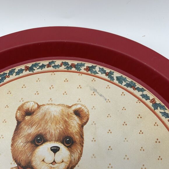 Vtg House of Lloyd 3 Nesting Tins plus 1 Round Tray 1989 with Plush Teddy Bear - Picture 9 of 11